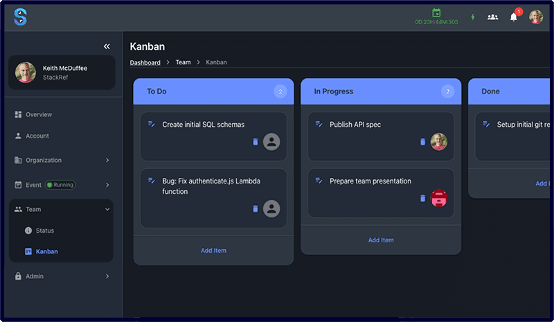 StackRef Team Kanban Example